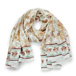 100% Silk Spanish Design Scarves (Brown Floral) - Melifluos