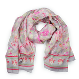 100% Silk Spanish Design Scarves (Gray Floral) - Melifluos