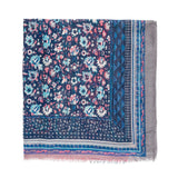 Spanish Design Printed Viscose Scarf (Navy Blue Paisley) - Melifluos