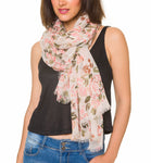 Spanish Design Printed Viscose Scarf (Beige Rose)