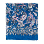 Spanish Design Printed Viscose Scarf (Blue Paisley)