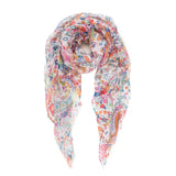 Spanish Design Printed Viscose Scarf (White Paisley)