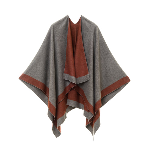 Cardigan Poncho (Gray Caramel) - Melifluos