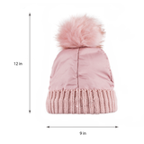 Beanie with Pom Pom (Pink) - Melifluos