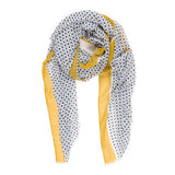 Spanish Design Printed Viscose Scarf (Yellow Polka Dots)
