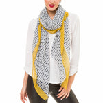 Spanish Design Printed Viscose Scarf (Yellow Polka Dots)