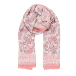 Spanish Design Printed Viscose Scarf (Pink Paisley)