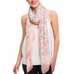 Spanish Design Printed Viscose Scarf (Pink Paisley)