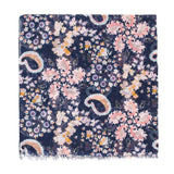 Spanish Design Printed Viscose Scarf (Navy Floral Chintz)