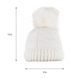 Beanie with Pom Pom (White) - Melifluos