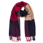 Winter Viscose Plaid Scarves (Navy Beige) - Melifluos